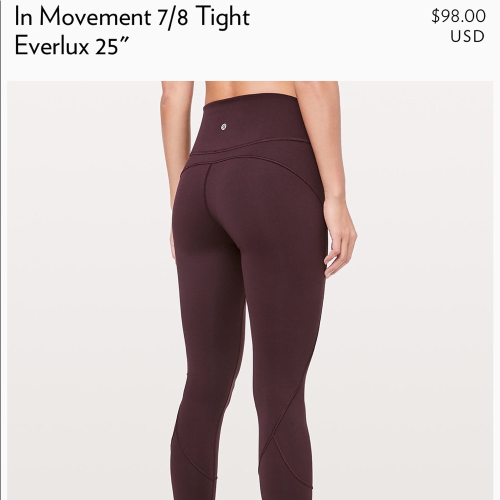 🏃‍♀️Lululemon In Movement 7/8 tights 🏃‍♀️
